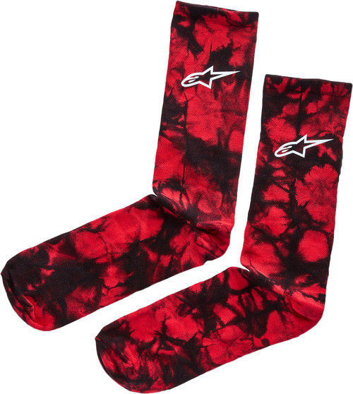 Tie Dye Crew Socks Red Md