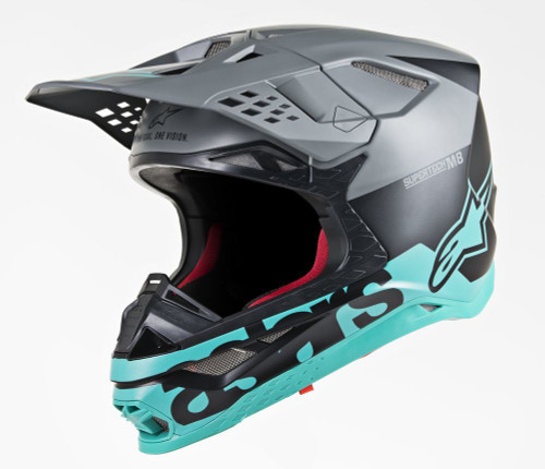 S.Tech S M8 Radium Helmet Black/Grey/Teal 2x