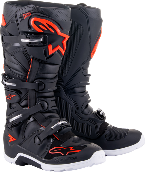 Tech 7 Enduro Boots Black/Red Fluo Sz 9