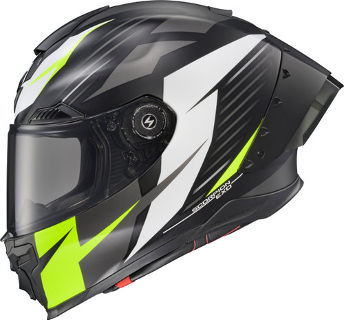 Apex Exo Warp Full Face Helmet Dilithium Blk/Whit/Hi Vis Lg