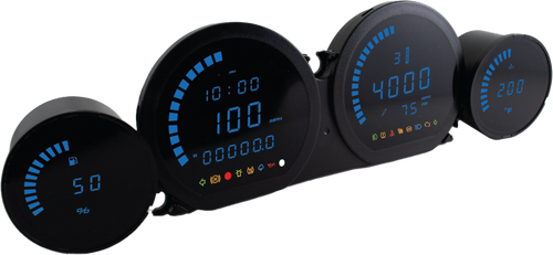 4 Piece Blue Led Gauges `14 22 Flht Flhx Fltr