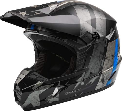 Mx 46 Patriot Off Road Helmet Matte Black/Grey/Blue 2x
