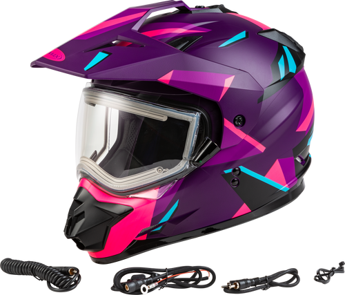 Gm 11s Ripcord Snow Helmet W/Elec Shield Matte Pur/Pnk Xs