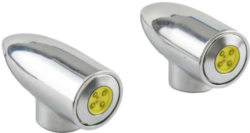 Lightning Bullets Chrome White Marker/Amber Turn Signal Lightning Bullets Chrome White Marker/Amber Turn Signal