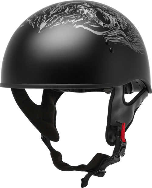 Hh 65 Half Helmet Ghost/Rip Naked Matte Black/Silver Lg