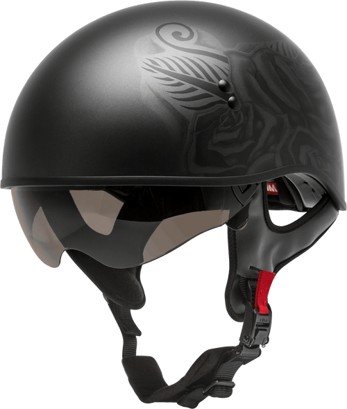 Hh 65 Half Helmet Devotion Naked Matte Black/Silver Lg