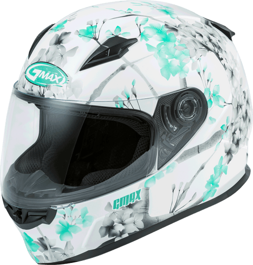 Ff 49 Full Face Blossom Helmet Matte White/Teal/Grey Xs