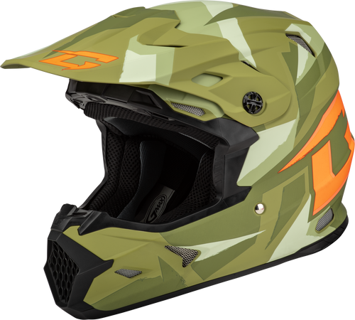 Mx 96 Splinter Helmet Matte Green/Orange Sm