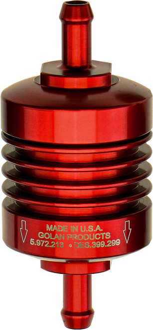 Mini Fuel Filter Red 1/4" Barb Fitting Mini Fuel Filter Red 1/4" Barb Fitting