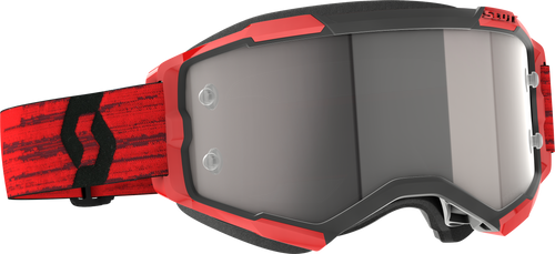 Fury Goggle Dark Red Silver Chrome Works