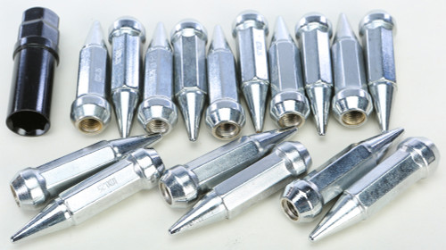 Spike Lug Nut 10mmx1.25 60' Chrome Tapered 14mm Hd W/Key Spike Lug Nut 10mmx1.25 60' Chrome Tapered 14mm Hd W/Key