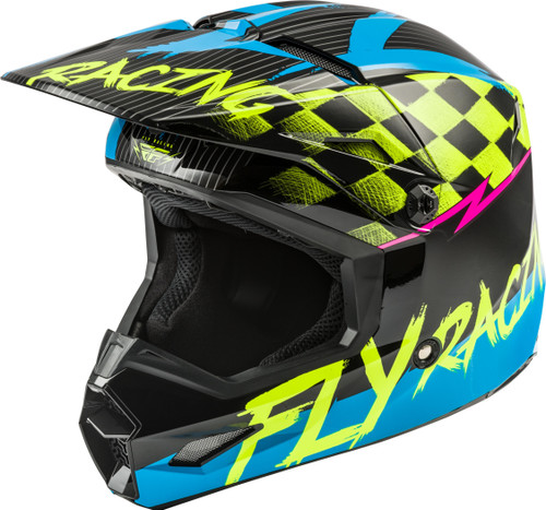 Youth Kinetic Sketch Helmet Blue/Hi Vis/Black/Pink Ys Youth Kinetic Sketch Helmet Blue/Hi Vis/Black/Pink Ys