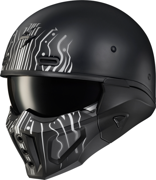 Covert X Open Face Helmet Tribe Matte Black/White Md COX-1304