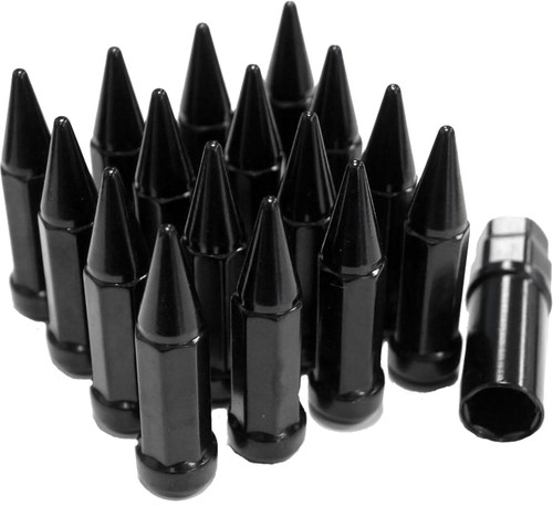 Spike Lug Nut 3/8" 24 60' Black Tapered W/Key Spike Lug Nut 3/8" 24 60' Black Tapered W/Key