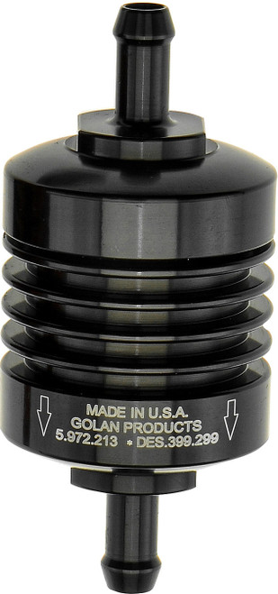 Mini Fuel Filter Black 1/4" Barb Fitting Mini Fuel Filter Black 1/4" Barb Fitting