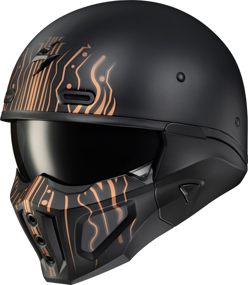Covert X Open Face Helmet Tribe Matte Black/Copper Lg COX-1315