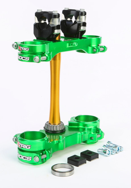 Rocs Tech Clamp Set Green Kawasaki 23mm 501330401101