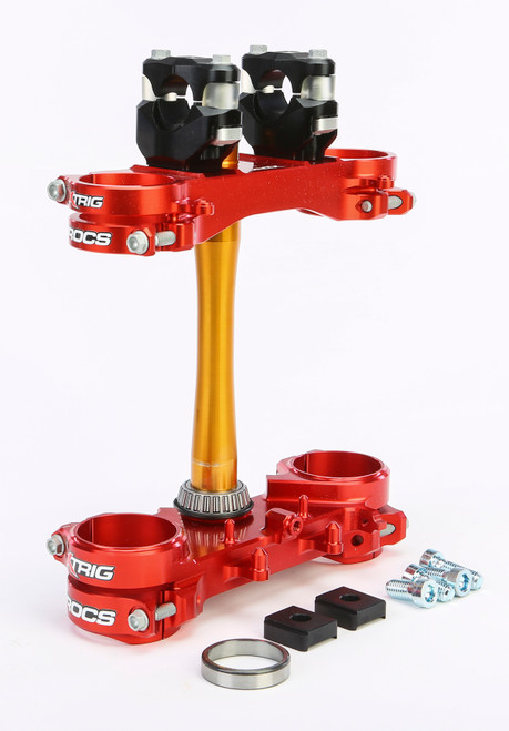 Rocs Tech Clamp Set Red Honda 22mm Rocs Tech Clamp Set Red Honda 22mm
