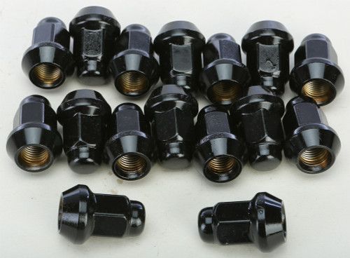 Lug Nuts Black Pol 3/8" 24 60' Tapered 16/Pk Lug Nuts Black Pol 3/8" 24 60' Tapered 16/Pk