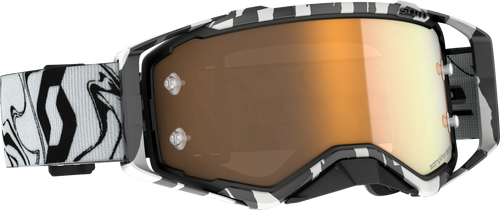 Prospect Goggle Mrbl Blk/ Wht W/Gold Chrome Amp Works
