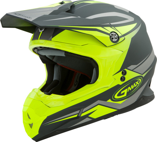 Mx 86 Off Road Revoke Helmet Matte Grey/Hi Viz Yellow Lg Mx 86 Off Road Revoke Helmet Matte Grey/Hi Viz Yellow Lg