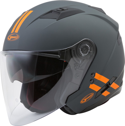 Of 77 Open Face Downey Helmet Matte Grey/Orange 3x