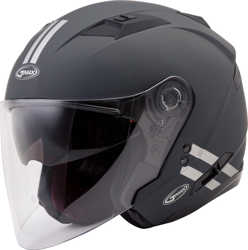 Of 77 Open Face Downey Helmet Matte Grey/Silver 2x