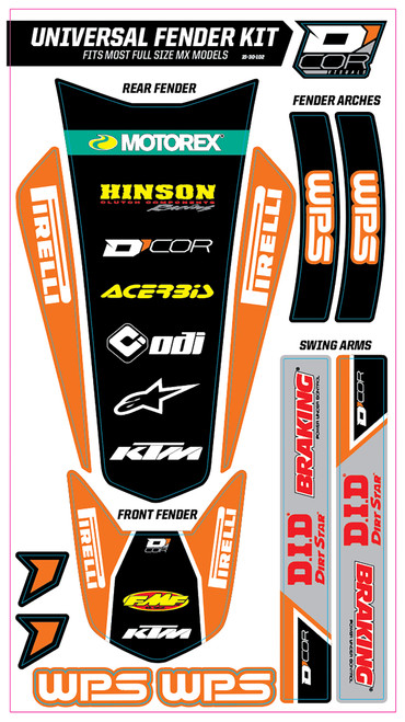 Trim Kit Orange Wps Universal For Full Size Motorcycles