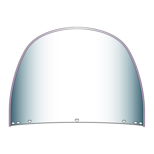 National Cycle Heritage Standard Top Rounded Replacement Beaded Windshield 7 Bolt-Clear