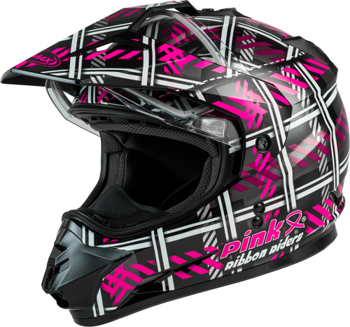 Gm 11s Dual Sport Pink Ribbon Riders Snow Helmet Blk/Pink Md