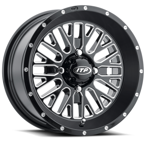 ITP Momentum 18x6.5 / 4x156 BP / 10mm Offset Black w/ Milled Accents Wheel