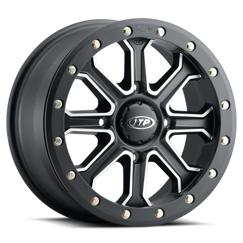 ITP Inertia Beadlock 14x7 / 4x156 BP / 40mm Offset Matte Black w/ Machined Accents Wheel