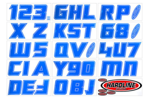 Hardline Boat Lettering Registration Installation Kit 3 in. - 900 Blue