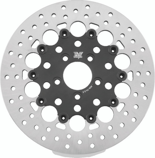 Twin Power 08-Up FLH FLT Rear 11.8 Floating Rotor W/Holes Black