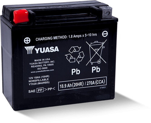 Yuasa YTX20 Maintenance Free AGM 12-Volt Battery