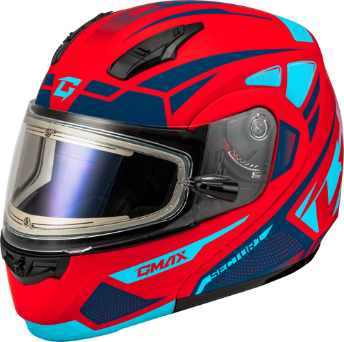 Md 04s Sector Snow Helmet W/ Elec Shield Matte Red/Blue Xs