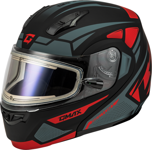 Md 04s Sector Snow Helmet W/ Elec Shield Matte Black/Red 3x