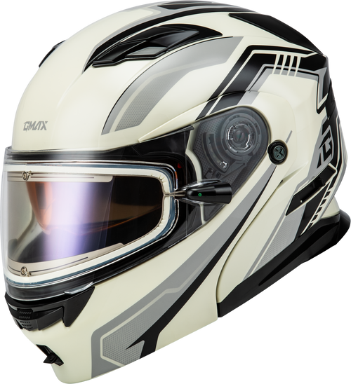 Md 01s Transistor Snow Helmet W Elec Shld White/Grey/Blk Lg