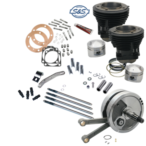 S&S Cycle 70-84 BT 93in Sidewinder Big Bore Stroker Kit - Gloss Black