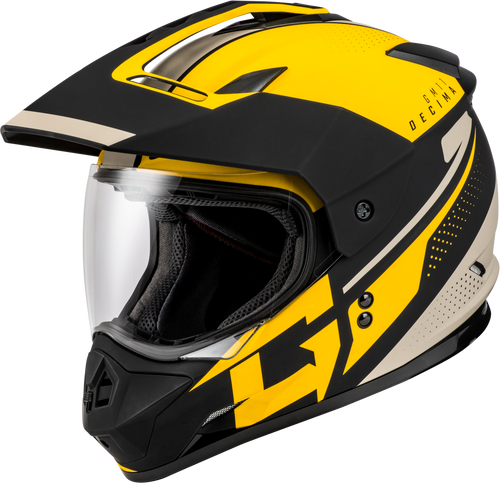 Gm 11 Decima Helmet Matte Black/Yellow/Grey Lg