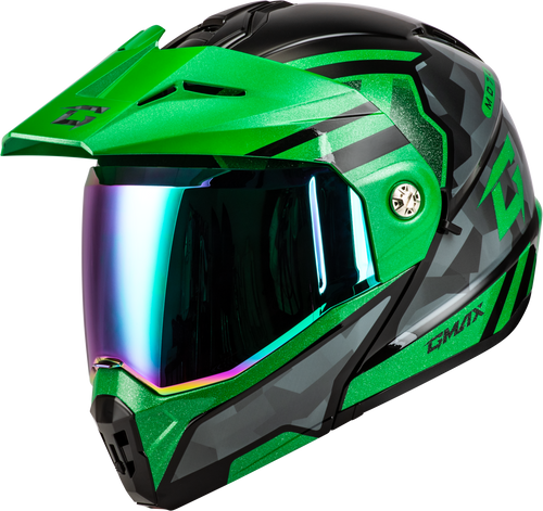 Md 74 Striker Modular Helmet W/Grn Shld Blk/Dk Grn Mtlc 2x Md 74 Striker Modular Helmet W/Grn Shld Blk/Dk Grn Mtlc 2x