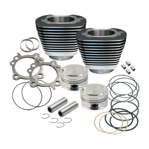 S&S Cycle 99-06 BT Replacement 3-7/8in Bore Cylinder & Piston Kit For S&S 95in Big Bore Kits- Wblack