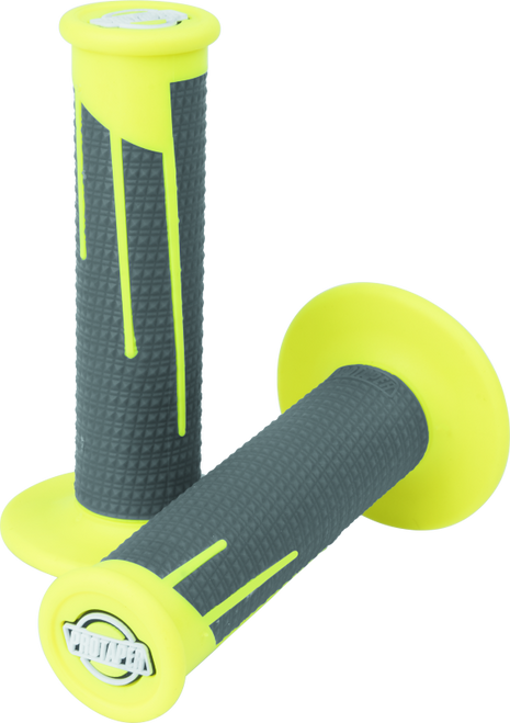 ProTaper Full Diamond Clamp-On Grips - Neon Yellow/Dark Gray