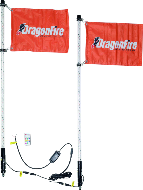 DragonFire Racing Whips - 4Ft Spiral Led Clear Pair DragonFire Racing Whips - 4Ft Spiral Led Clear Pair