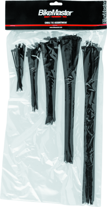 BikeMaster Assorted Cable Ties (Pack of 100) - Black