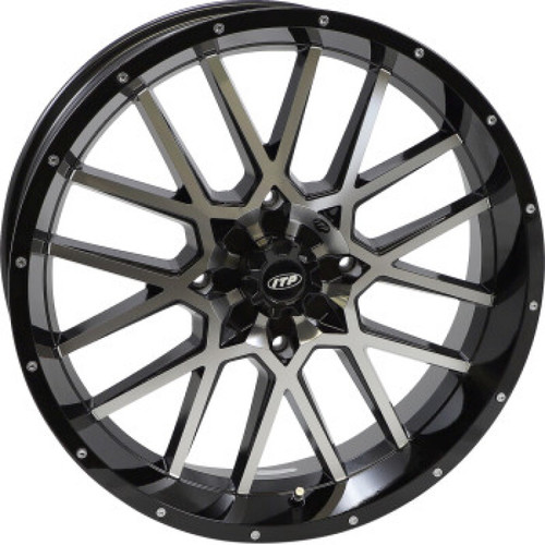ITP Hurricane 20x6.5 / 4x156 BP / 4+2.5 Offset Gloss Black w/ Milled Edges Wheel
