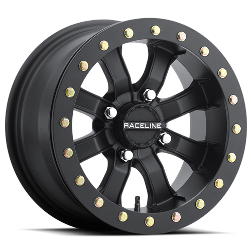 Raceline A71B Mamba 14x8in / 4x156 BP / 0mm Offset / 132.5mm Bore - Satin Black Beadlock Wheel