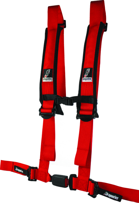 DragonFire Racing Harness H-Style- 4-Point- EZ-Adjust- 2in Buckle- Red DragonFire Racing Harness H-Style- 4-Point- EZ-Adjust- 2in Buckle- Red