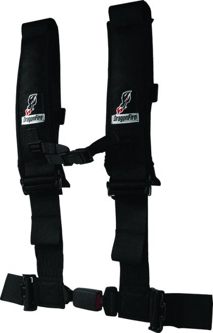 DragonFire Racing Harness H-Style- 4-Point- EZ-Adjust- 3in Buckle- Black DragonFire Racing Harness H-Style- 4-Point- EZ-Adjust- 3in Buckle- Black