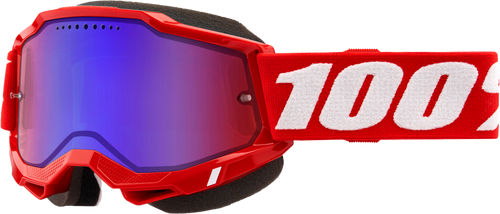 Accuri 2 Snowmobile Goggle Neon Red Mirror Red/Blue Lens Accuri 2 Snowmobile Goggle Neon Red Mirror Red/Blue Lens